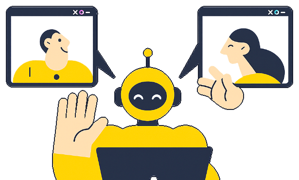 People and AI working together